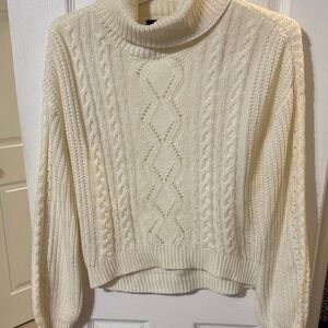 Cozy Cream Cable Knit Turtleneck Sweater